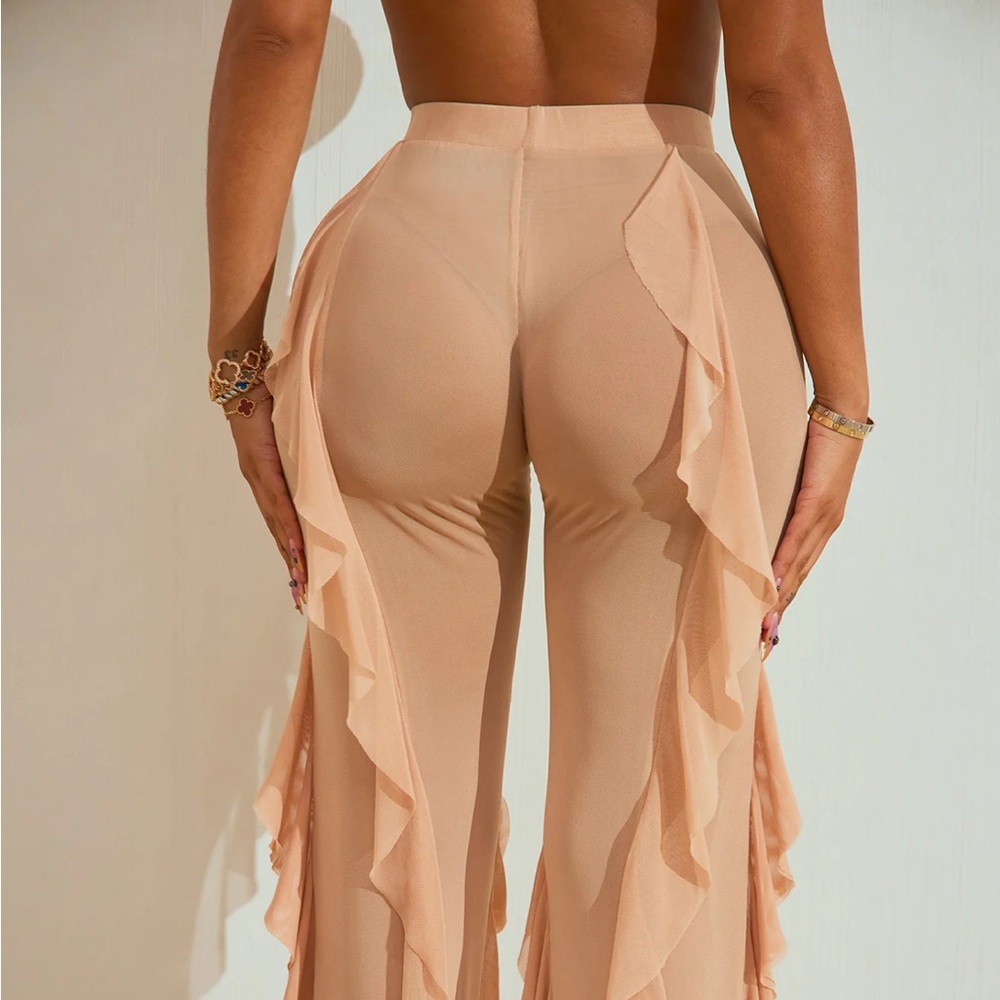 Celeste Ruffles Mesh Cover Up Pants - Picture 2 of 3